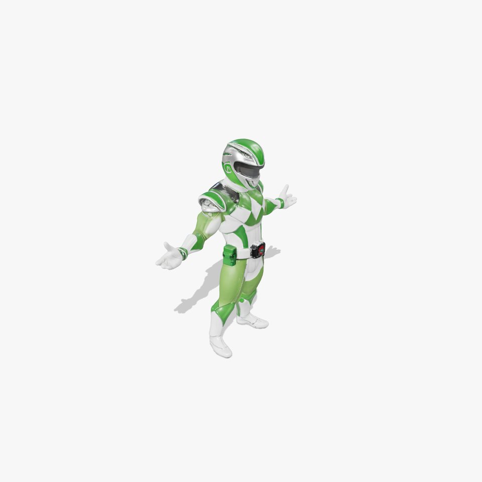 Green Armored Hero Rigged and Animated
